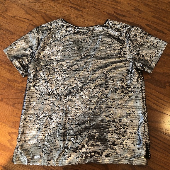 Anthropologie Sequined V Neck Tee - Picture 5 of 5